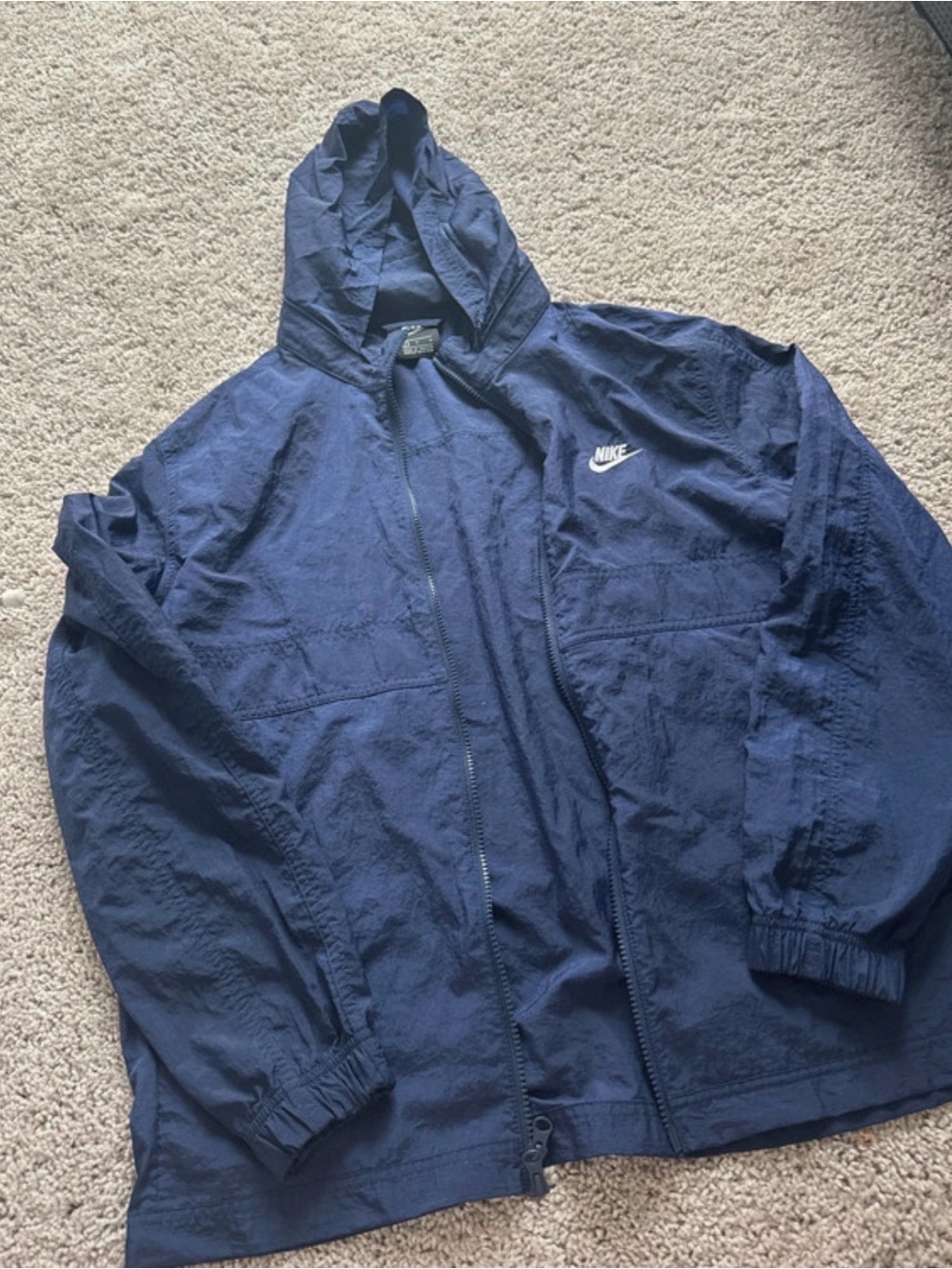 Nike Navy Hooded Lightweight Windbreaker Jacket